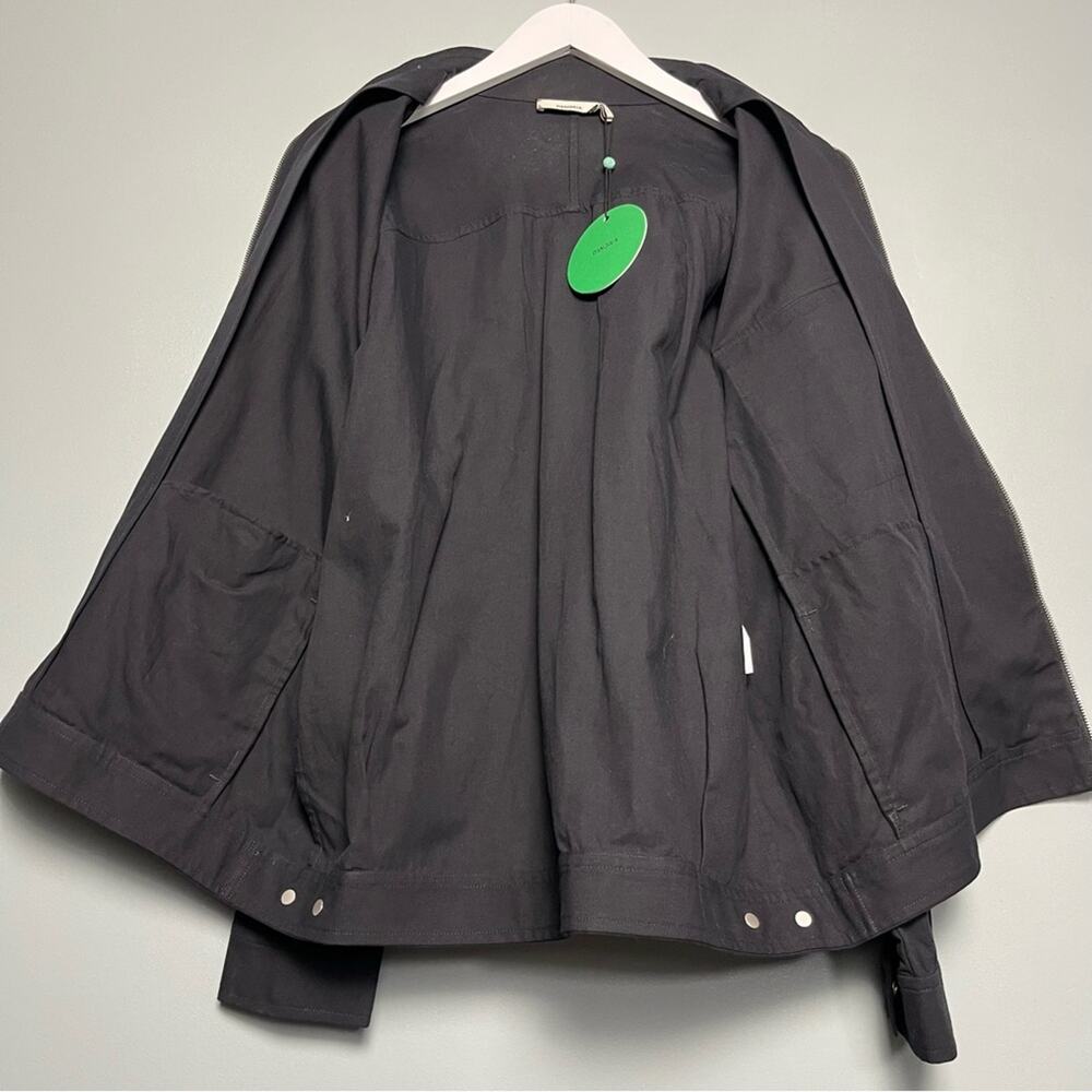NWT Pangaia DNA Cotton Linen Harrington Jacket Lightweight Black Unisex Size L - Picture 5 of 11